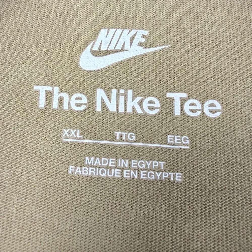 Nike My Nike Friends Graphic Long Sleeve T-Shirt Tan Khaki XXL Mens Just Do It